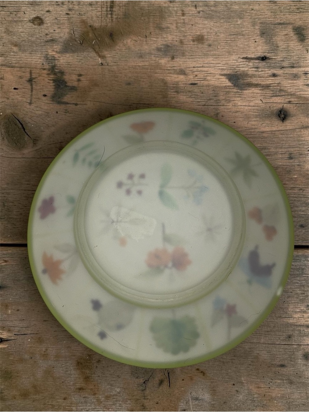 Hand Painted One Of a Kind Floral Glass Plate - Picture 2 of 3